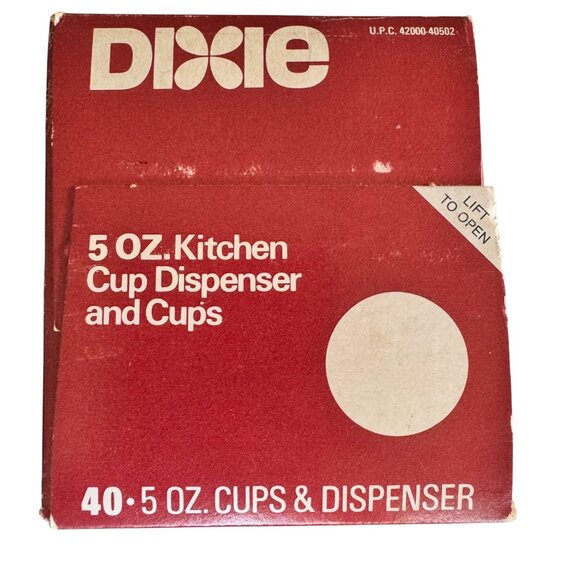 Vintage 1984 Dixie 5 Oz Kitchen Cup Dispenser & Cups Spice Design Collection NOS - Picture 6 of 9